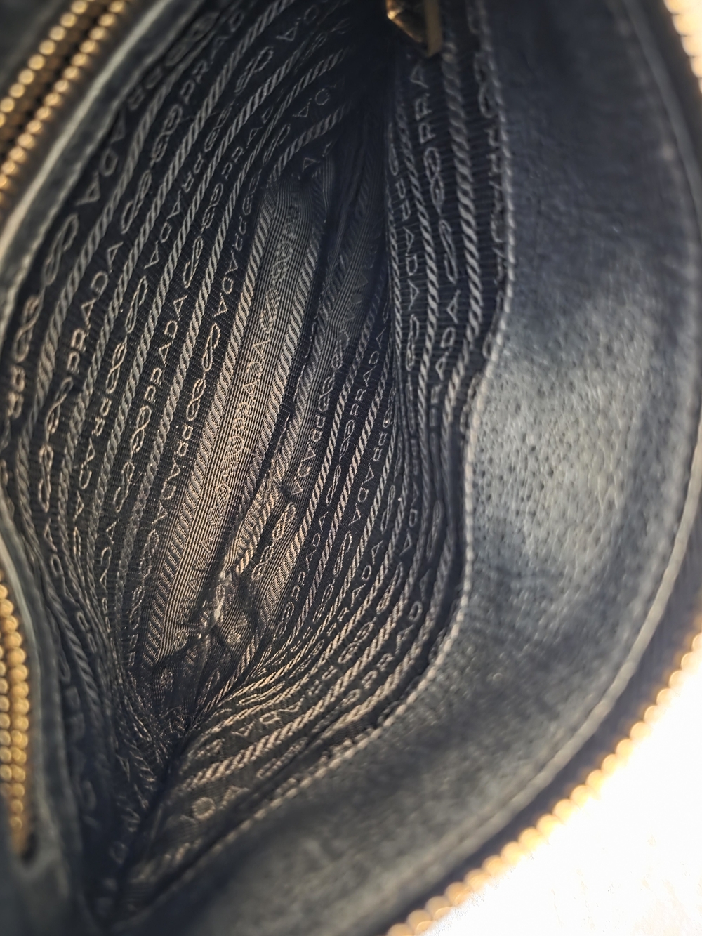 Prada  Pebbled Leather Crossbody Bag  Little Bit Fade Inside W/ 3 Compartment - Picture 7 of 13